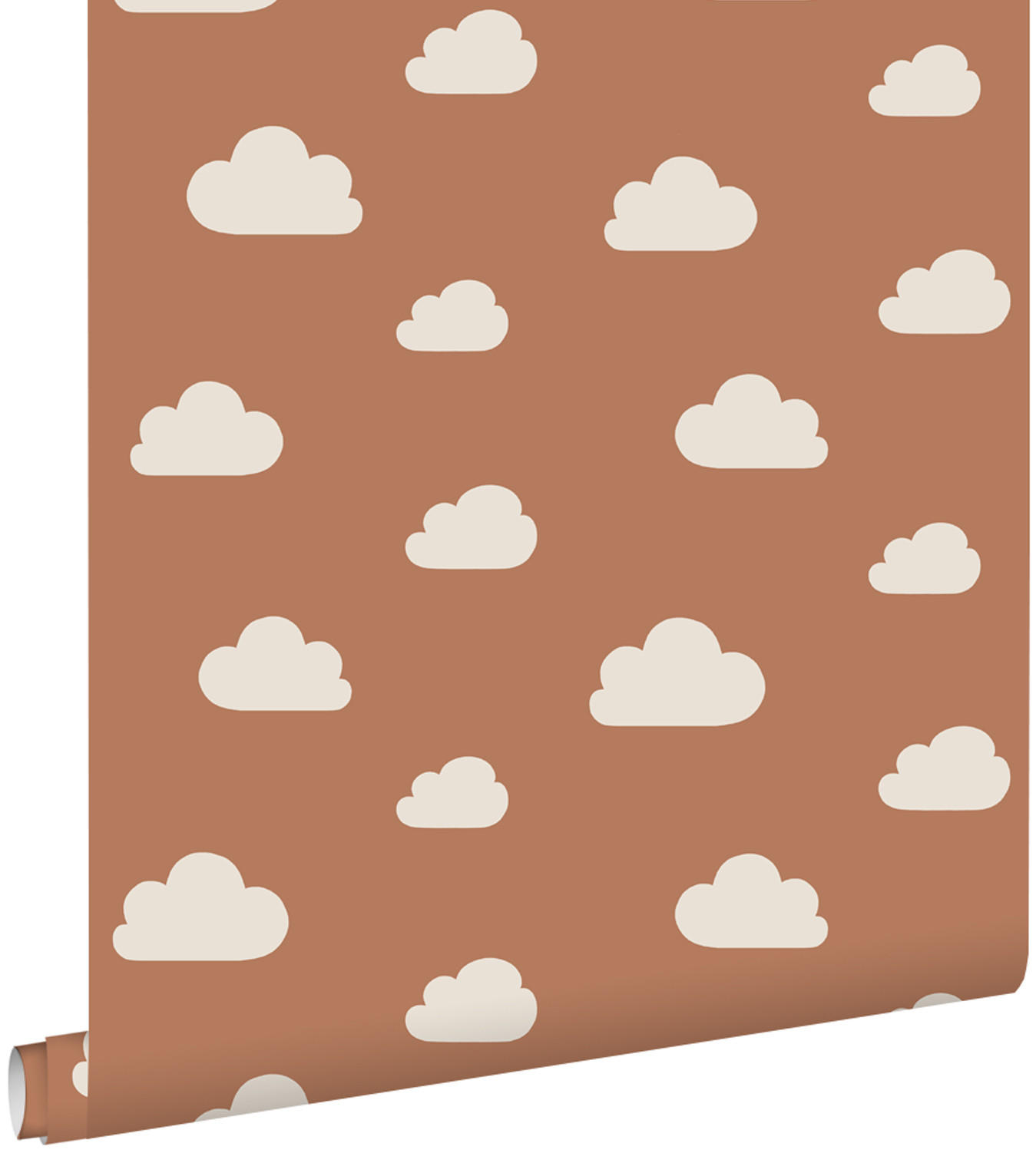 TAPETE kleine Wolken 53 cm x 10.05 m - Terracotta, Papier (53/0.1cm) - ESTAhome