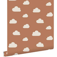 TAPETE kleine Wolken 53 cm x 10.05 m - Terracotta, Papier (53/0.1cm) - ESTAhome