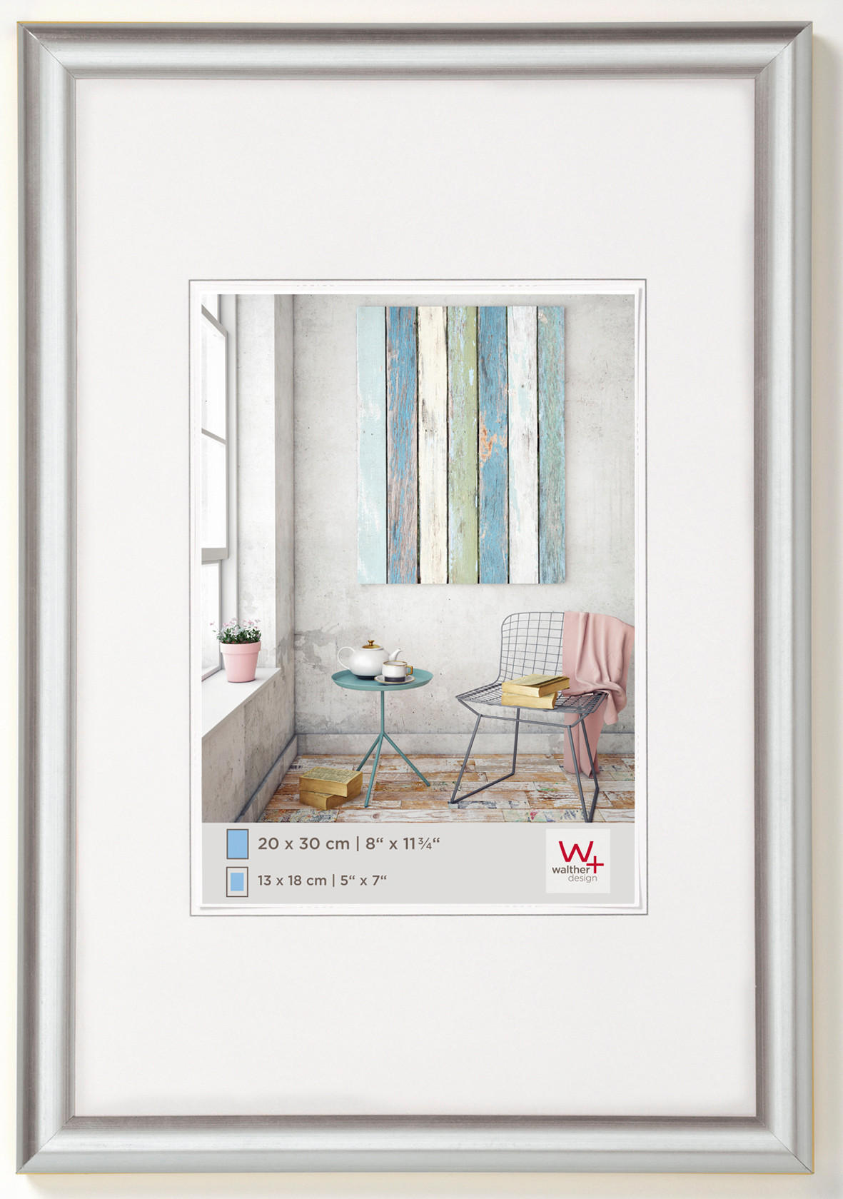 BILDERRAHMEN TrendstyleKst.Rahmen 40x50 cm Silber - Silberfarben, Kunststoff (42.8/52.8/1.7cm) - walther design