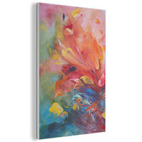 AKUSTIKBILD Ölgemälde - Kunst - Abstrakt - Farbenfroh Wanddeko 60x90 cm - Altrosa, Kunststoff (60/90/0.9cm) - MuchoWow