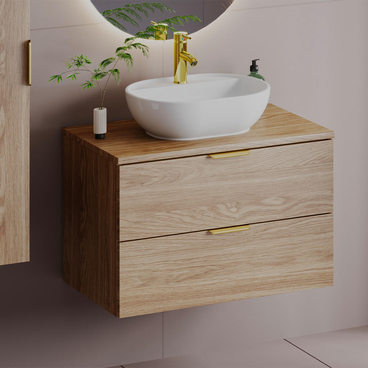 WASCHTISCHUNTERSCHRANK 60cm Astrid Holz - Braun, Holzwerkstoff (60/50/45.8cm) - Petits-meubles