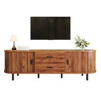 TV-LOWBOARD 160 x 40 x 55 cm aus MDF, Schiebetüren, 2 Schubladen, Metallfüße, Walnuss - Walnussfarben, Holzwerkstoff (160/55/40cm)