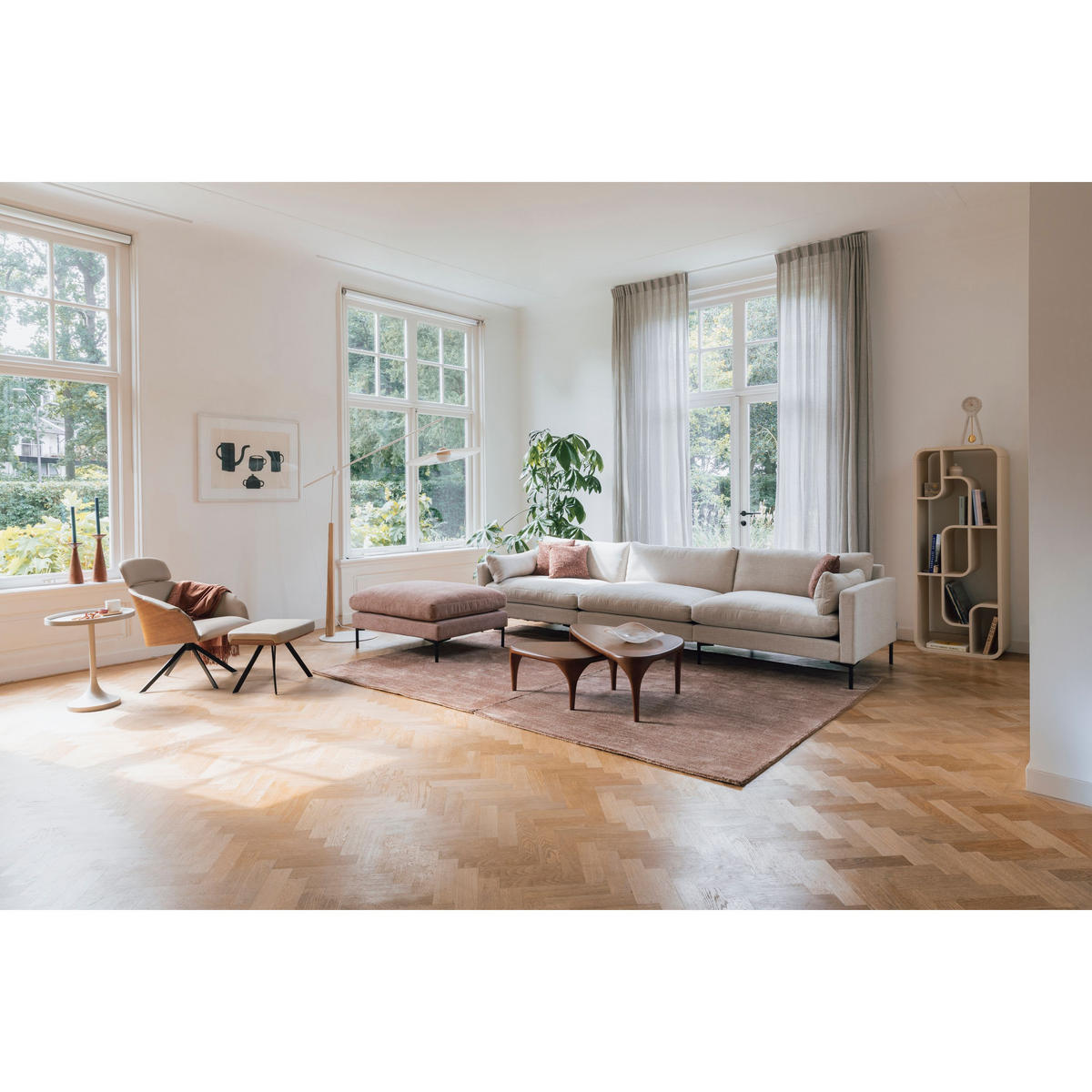COUCHTISCH Isla Organisch 2er-Set Walnussfarbe - Braun, Holz (110/60/36cm) - Zuiver