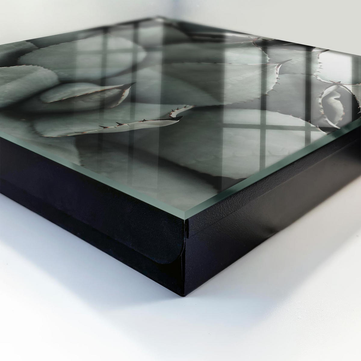 SCHLÜSSELBOX Schwarz 30x30 cm- Türöffnung nach rechts - Pflanzeneleganz - Grau, Metall (30/30/5cm) - TULUP