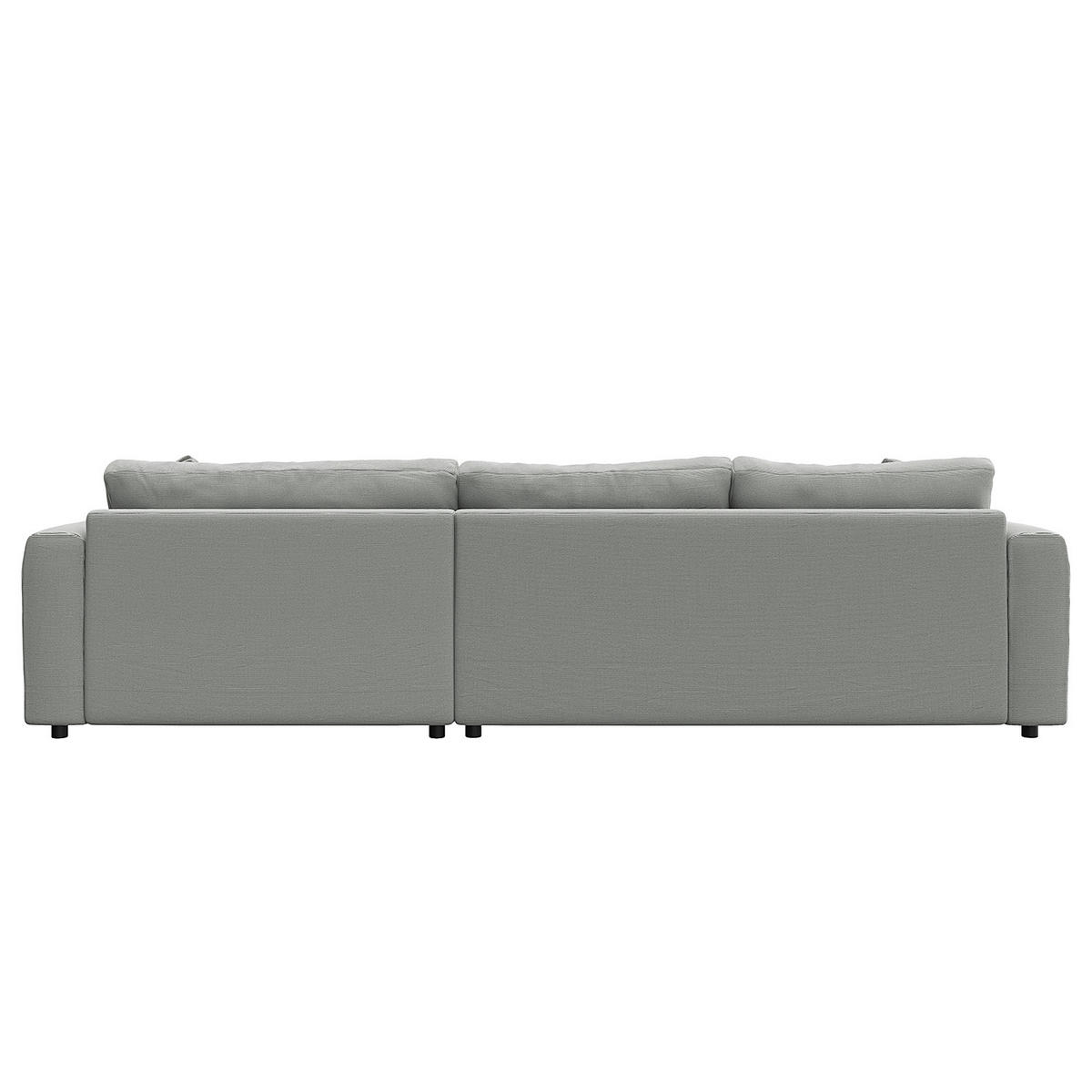 ECKSOFA mit Longchair - Schwarz/Grau, Kunststoff/Textil (286/183cm) - home24