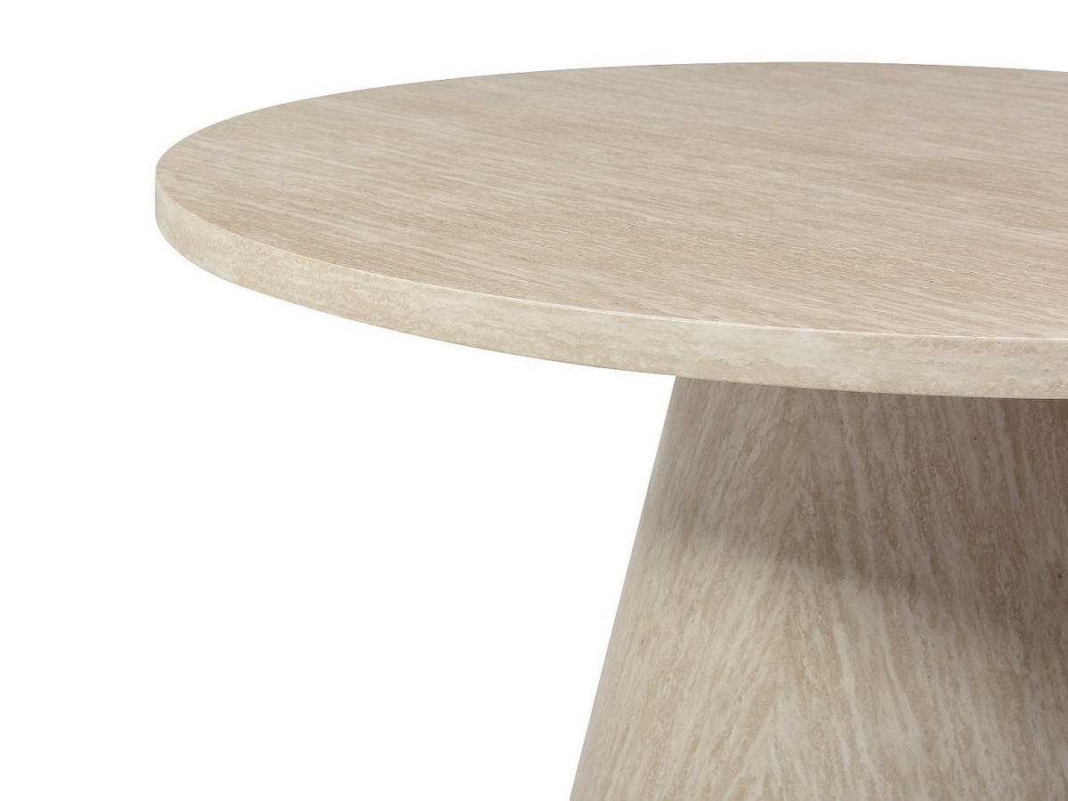 ESSTISCH 4 Personen - MDF - Travertin-Optik - Taupe - LARIOZA - Beige, Holz (120/120/75.5cm) - Vente-Unique