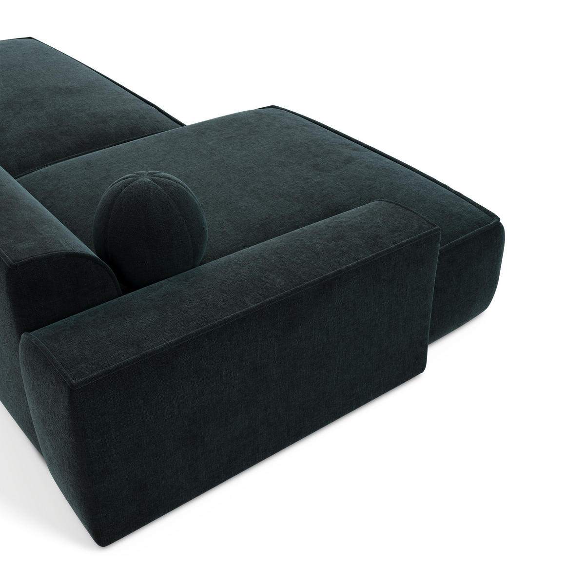 ECKSOFA LINKS Samt Pfauenblau 300cm - Blau/Hellblau, Textil (155/300cm) - Sia Home