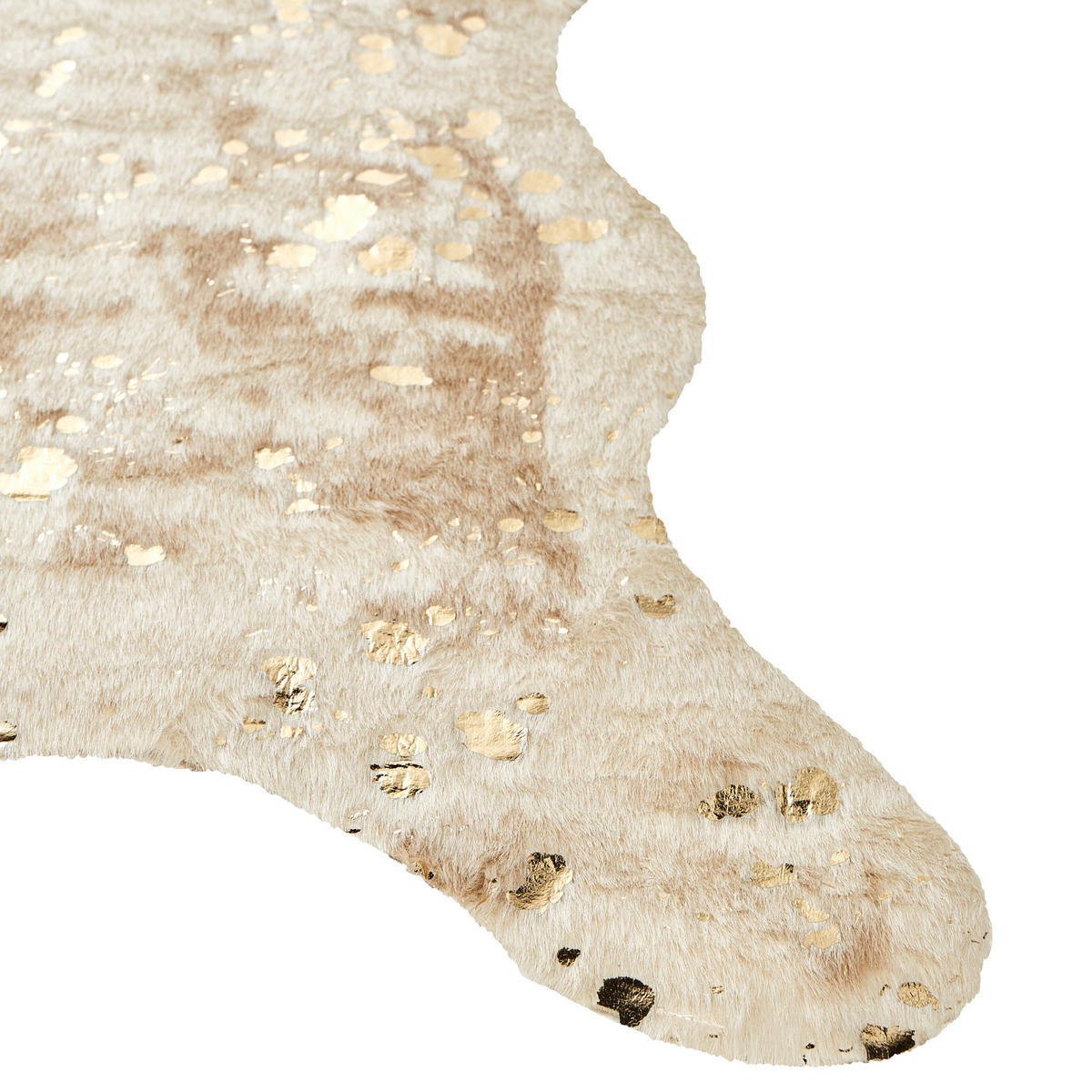 KUHFELL-TEPPICH Bogong 170/130 cm - Beige/Goldfarben, Textil (130/170cm) - Beliani