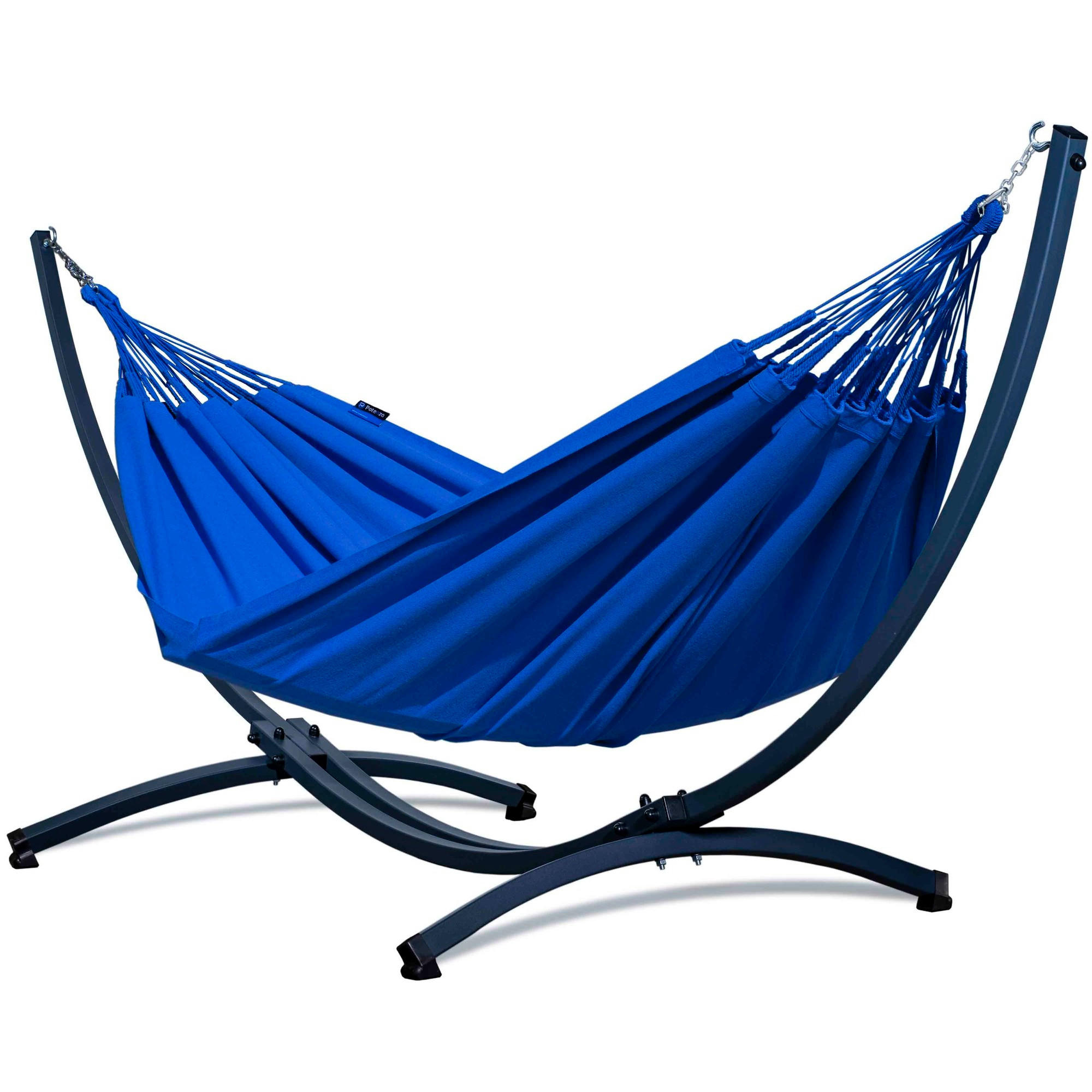 HÄNGEMATTE mit Gestell, 2 Personen, XXL, 200 kg, Metall, Merida Blau, einfache Montage - Blau, Metall (370/130/120cm) - Potenza