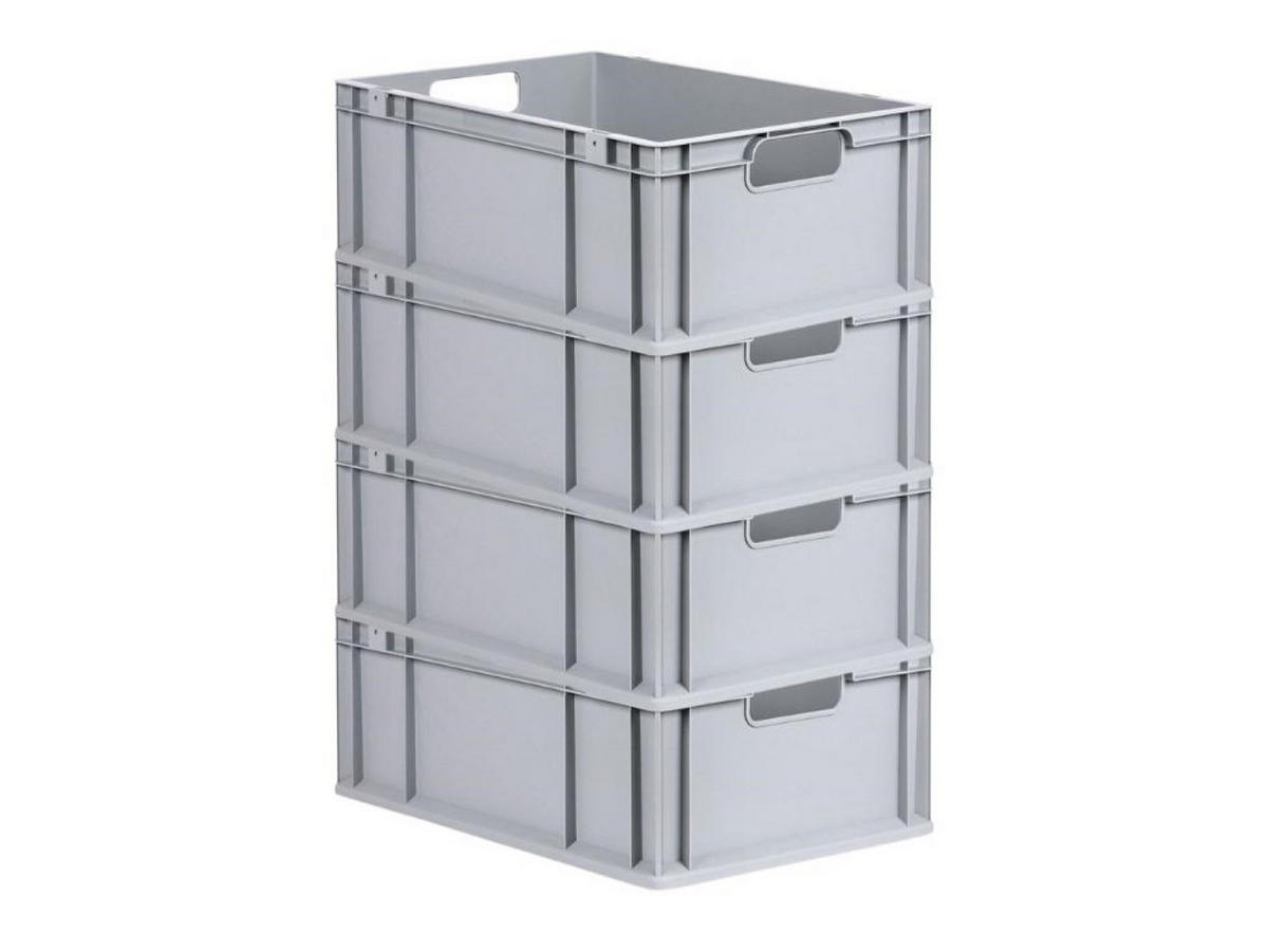 EUROBOX 4x Nextgen Economy Griffe Offen 22x40x60cm 44 Liter - Grau, Kunststoff (40/22/60cm) - PROREGAL