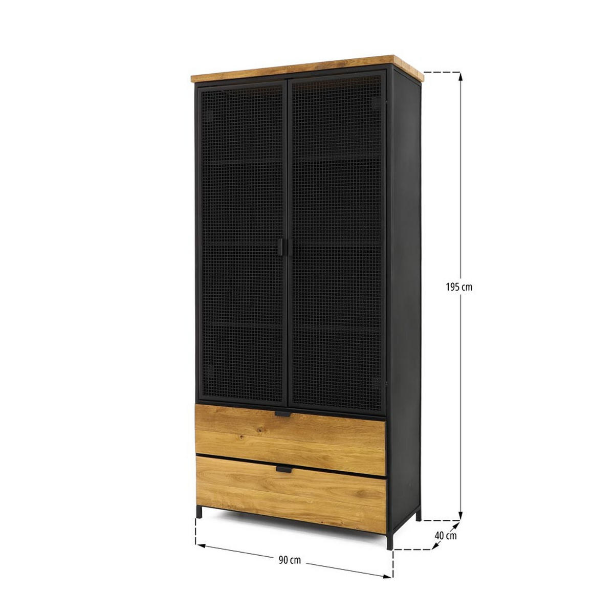 BÜCHERREGAL aus Massivholz STRONG - Honigeiche/Schwarz, Holz (90/195/40cm) - Seart