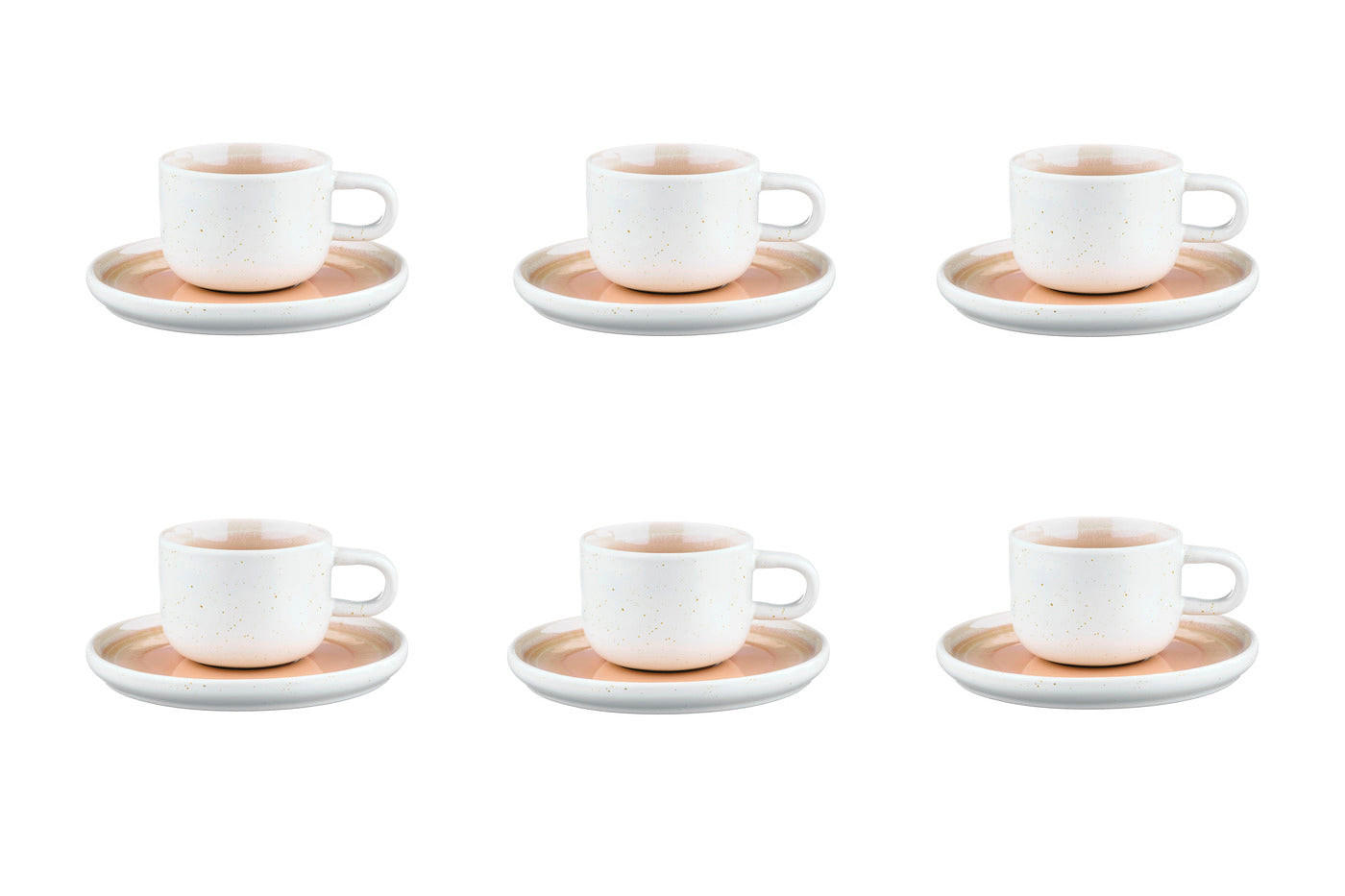 TASSEN 200ml und Untertasse Ø15cm Oxygen - 12 Teile -Puderrosa - Rosa, Keramik (15/7/15cm) - Björn