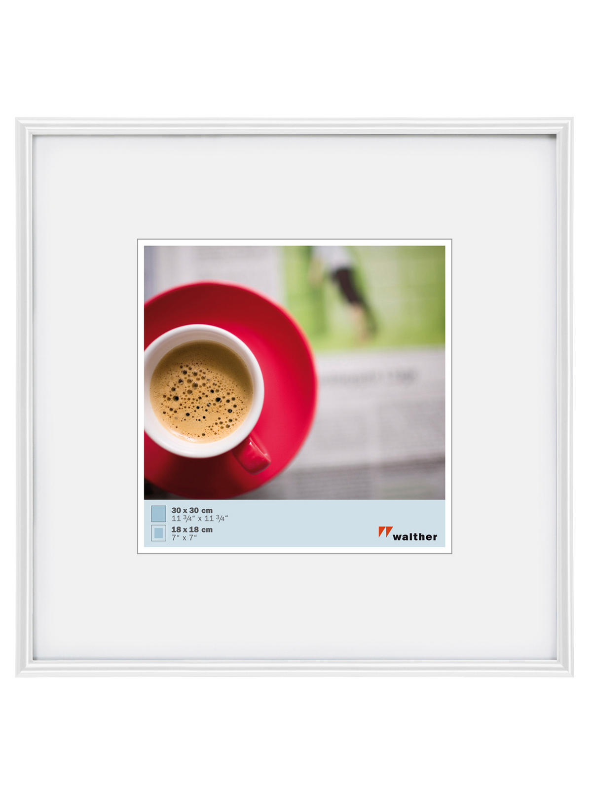 BILDERRAHMEN Galeria Kst.Rahmen 30x30 cm WEISS - Weiß, Kunststoff (31.1/31.1/1.9cm) - walther design