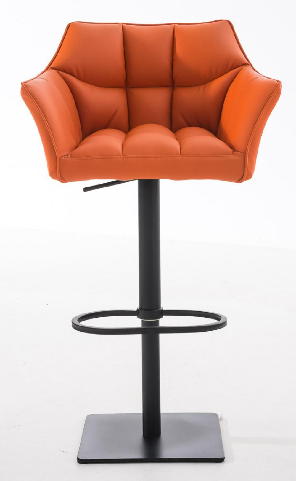 BARHOCKER 2er Set Lederlook Orange - Schwarz/Orange, Textil/Metall (64/88/45cm) - CLP