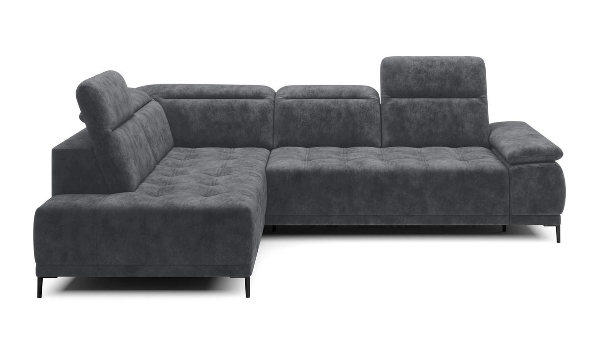 ECKSOFA FOCUS XL L-förmig Konfiguration freistehend LINKS 204x352x98cm Grey - Grau, Holz/Textil (204/352cm) - DomoHome