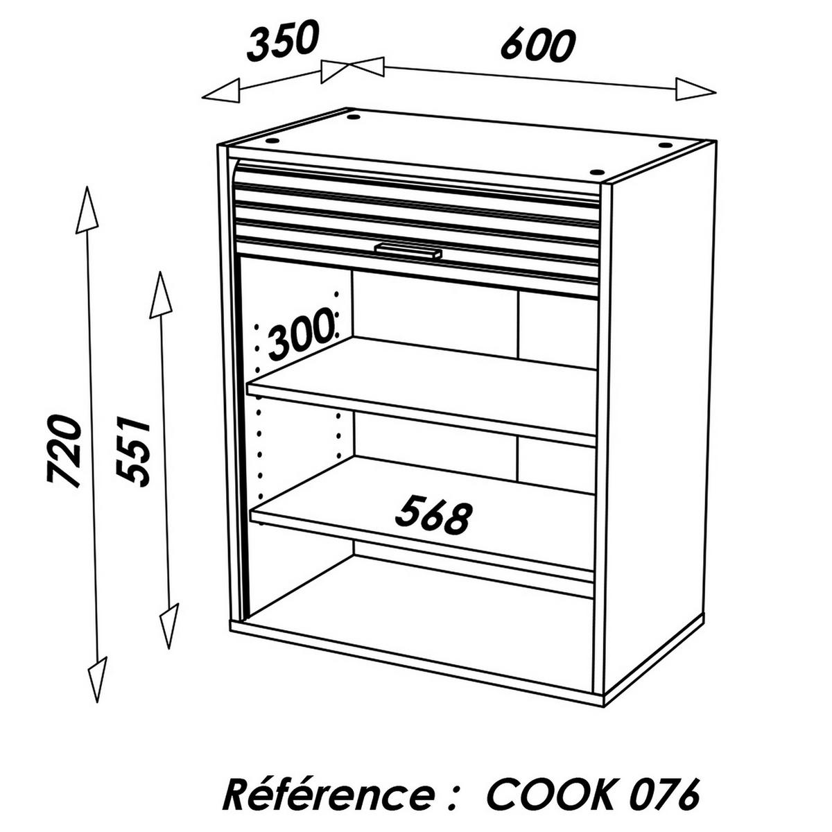 KÜCHENOBERSCHRANK 35/60/72 cm - Alufarben, Holzwerkstoff (60/72/35cm) - Simmob