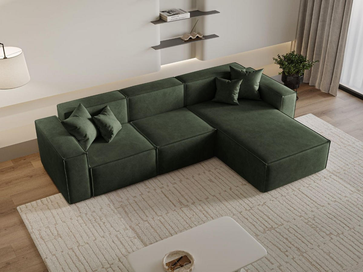 ECKSOFA Arizona Grün Rechts - Grün, Holz/Textil (265/180cm) - Graingold