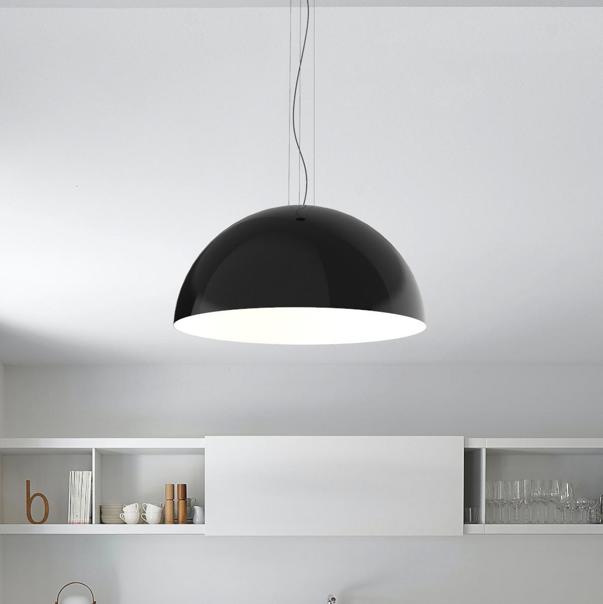 HÄNGELEUCHTE Cassis - Schwarz, Metall (80/80/40cm) - Lumicom