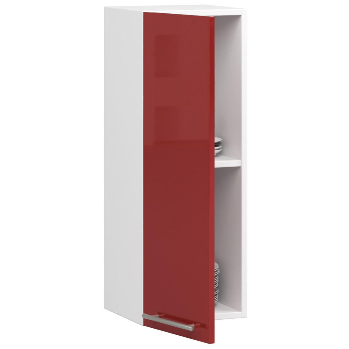 HÄNGESCHRANK Weiß, Rot Glanz 72/30/30 - Weiß, Holzwerkstoff (30/72/30cm) - RAUMHIRSCH FURNITURE