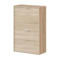 SCHUHSCHRANK mit 2 Klappen Zapateros - L50 cm - Eschefarben, Holzwerkstoff (22/76/50cm) - Calicosy