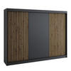 SCHWEBETÜRENSCHRANK 200 CM IOSA Farbe: Schwarz - Schwarz, Holzwerkstoff (200/215/59.5cm) - A&J MöbelLand