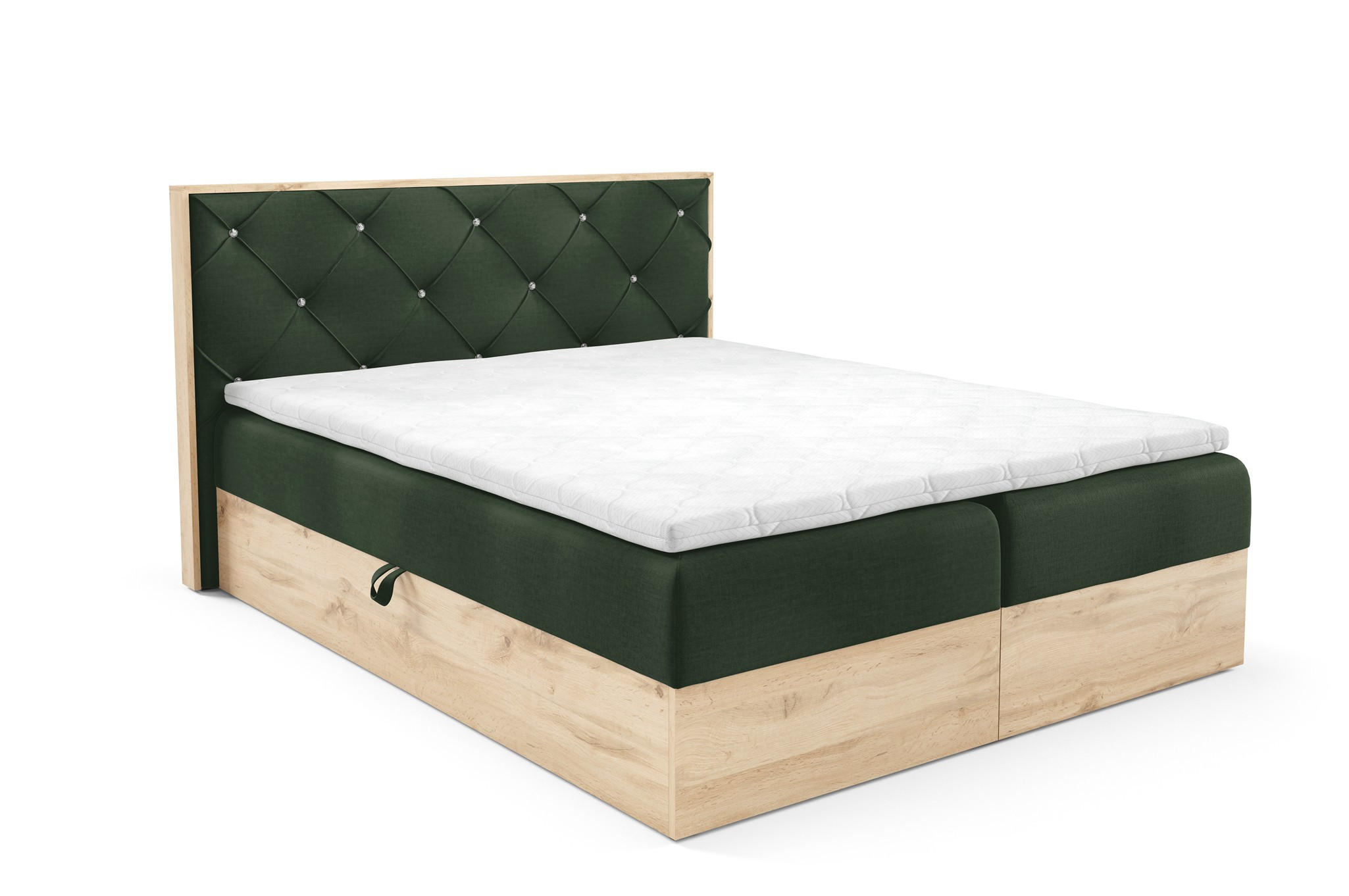 BOXBETT Helios In überlänge - Grün, Holzwerkstoff/Textil (180/220cm) - Fun Möbel