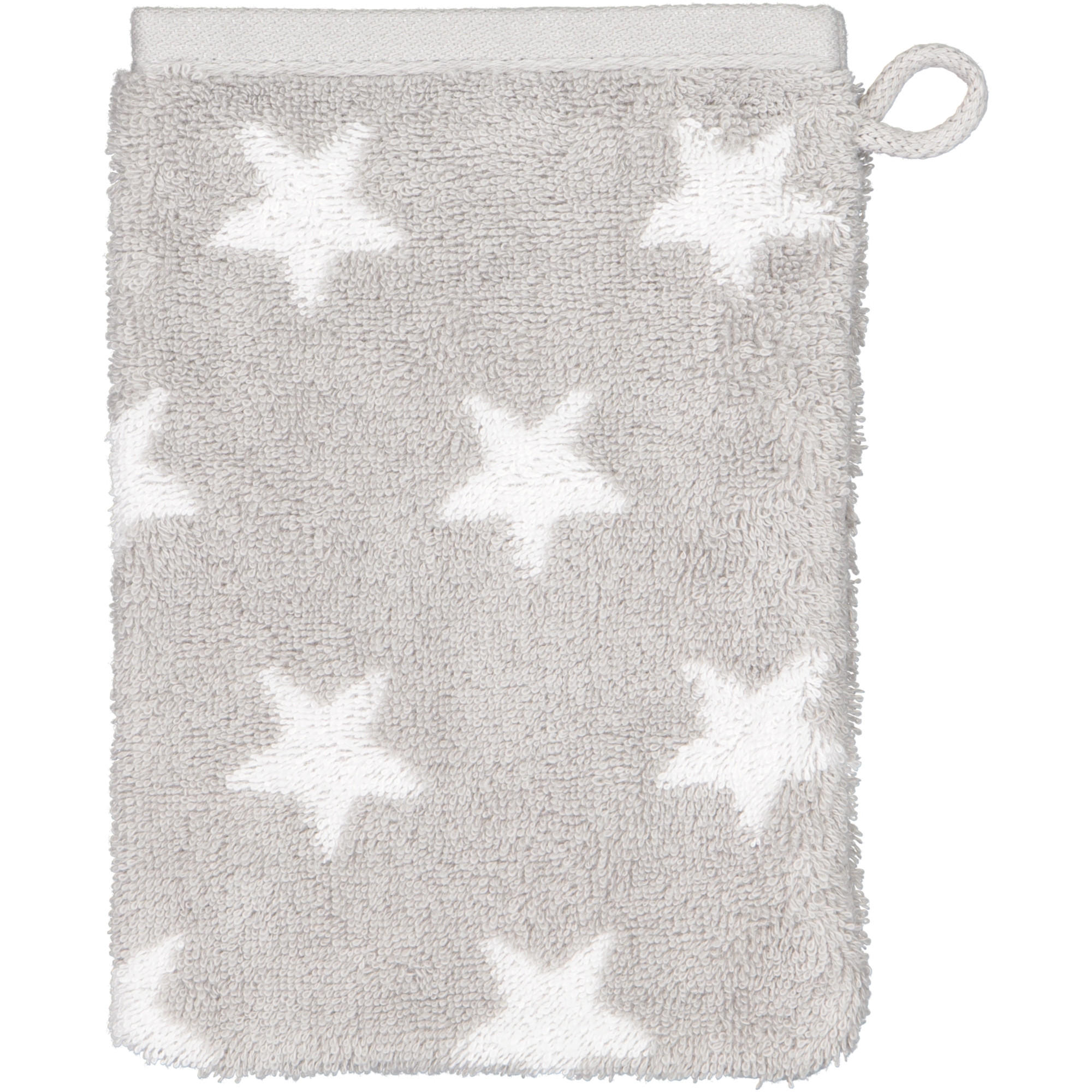 WASCHHANDSCHUH NEW STARS STERNE KLEIN 6261 PLATIN/WEISS - 76 - Grau, Textil (16/22cm) - Cawoe