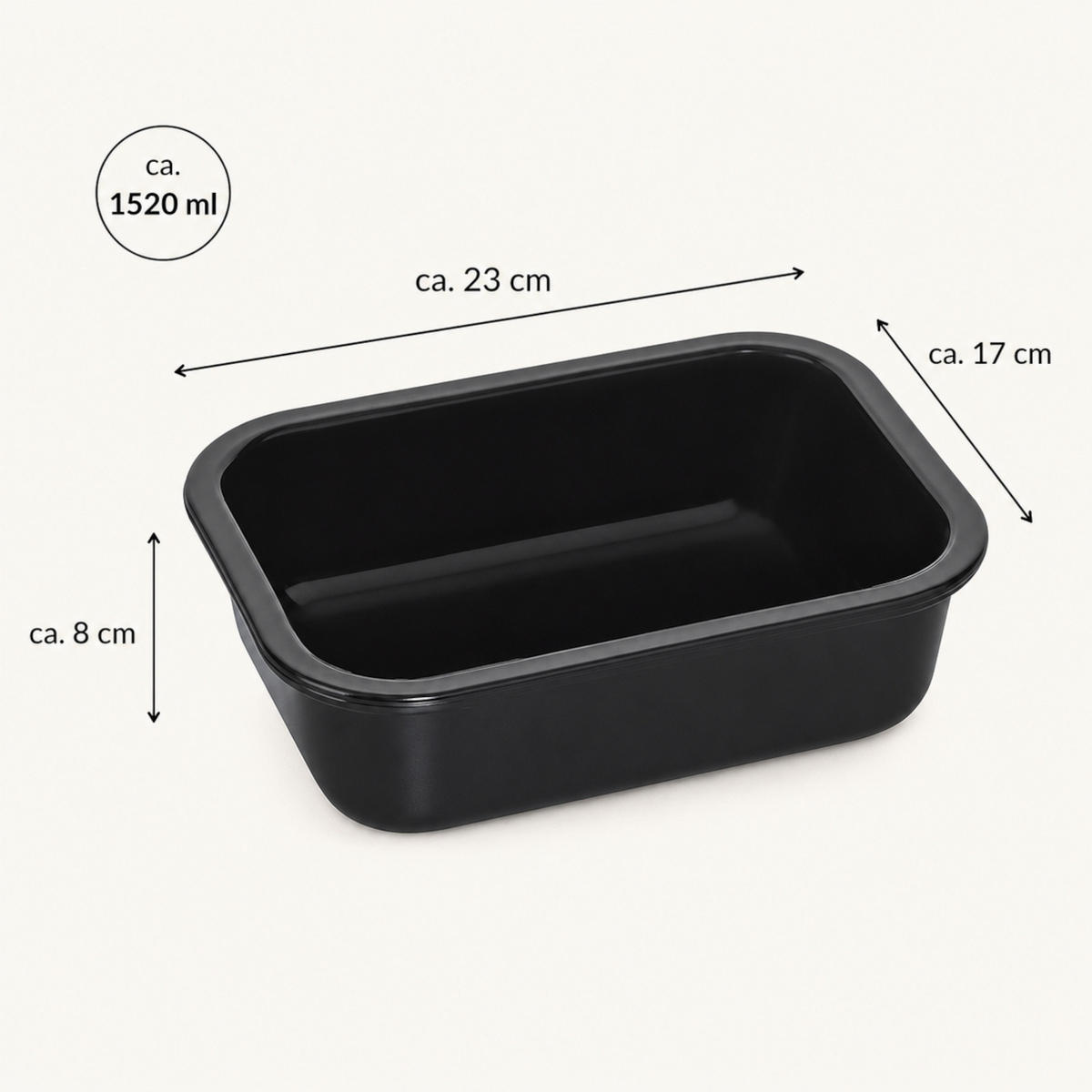 FRISCHHALTEDOSE LUND Meal Cube schwarz 1520 ml - Schwarz, Glas (17/8/23cm) - Mulex