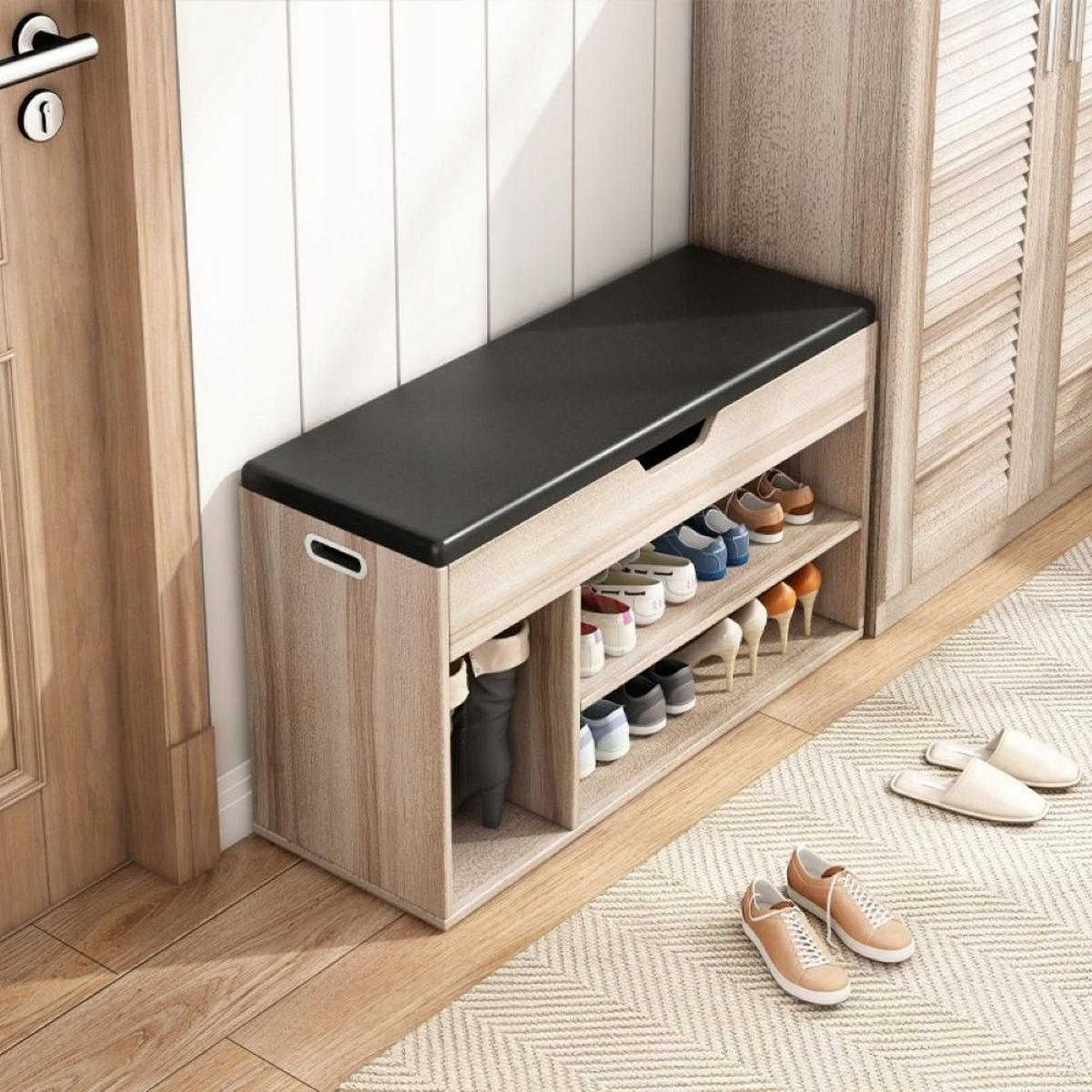 SCHUHSCHRANK, braun 80/30/44 cm - Hellbraun, Holzwerkstoff (80/44/30cm)