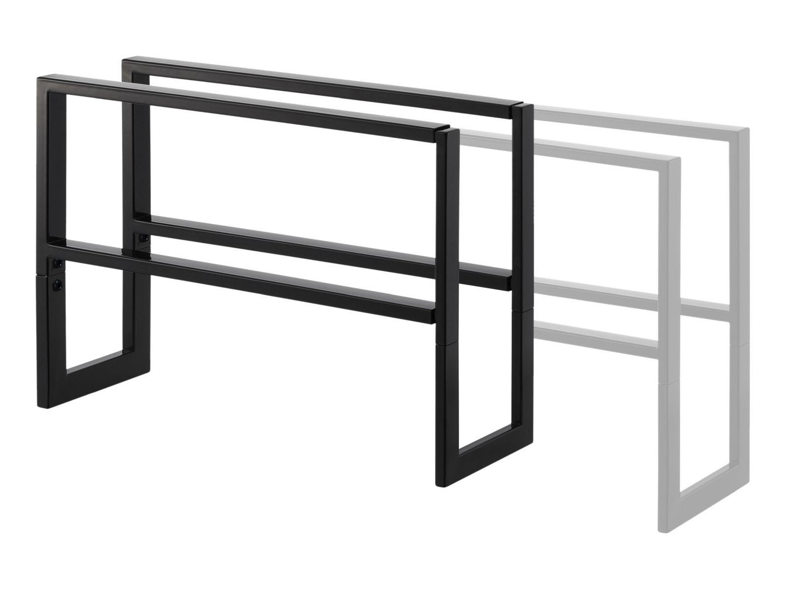 SCHUHREGAL Line schwarz 38/30/15 cm ausziehbar bis 70cm - Schwarz, Metall (38/30/15cm) - Yamazaki