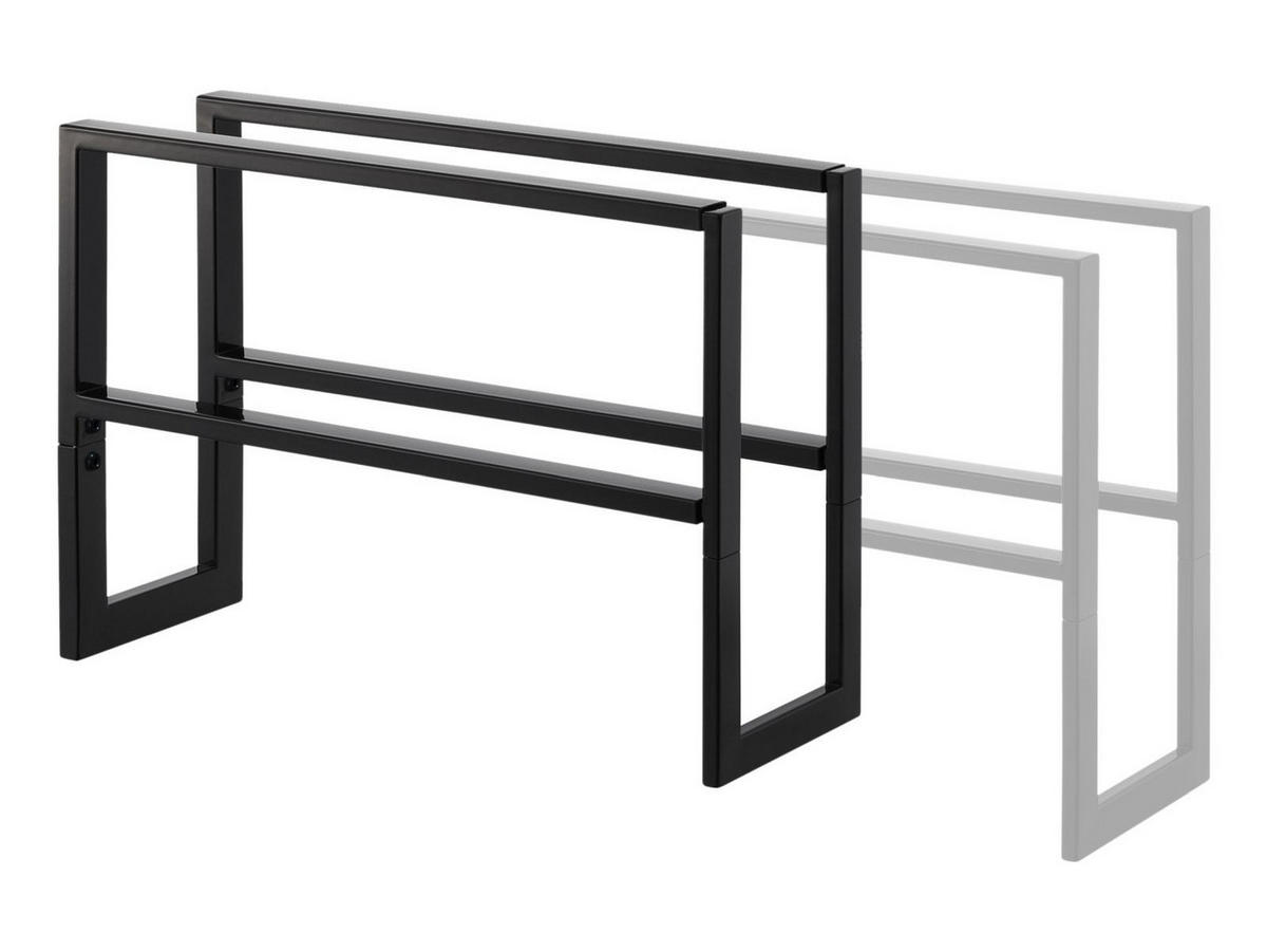 SCHUHREGAL Line schwarz 38/30/15 cm ausziehbar bis 70cm - Schwarz, Metall (38/30/15cm) - Yamazaki