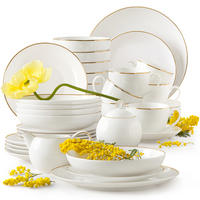 KOMBISERVICE AD BELLA, 6 Personnen, 38-tlg - Ecru/Goldfarben, Keramik (26/10.5/26cm) - KONSIMO®