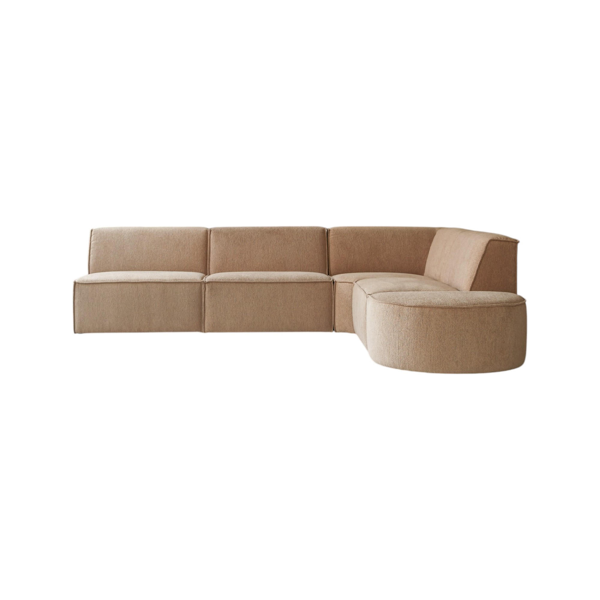 SOFA Dario Braun aus Stoff - Braun, Textil (291/259cm) - Tikamoon