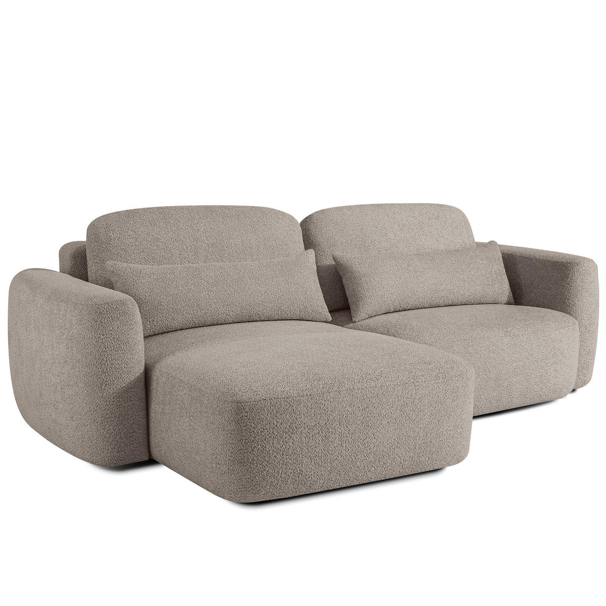 ECKSOFA links ELOSA - Grau, Holz/Textil (245/165cm) - KONSIMO®