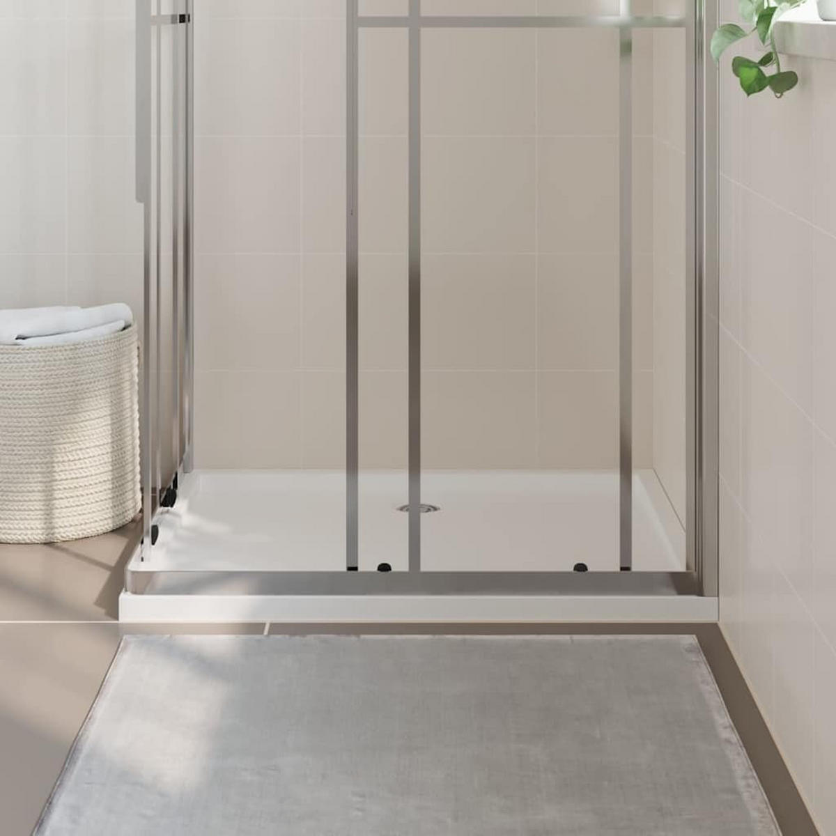 DUSCHTASSE Rechteckig 80/100 Cm - Weiß, Glas (100/4/80cm) - vidaXL