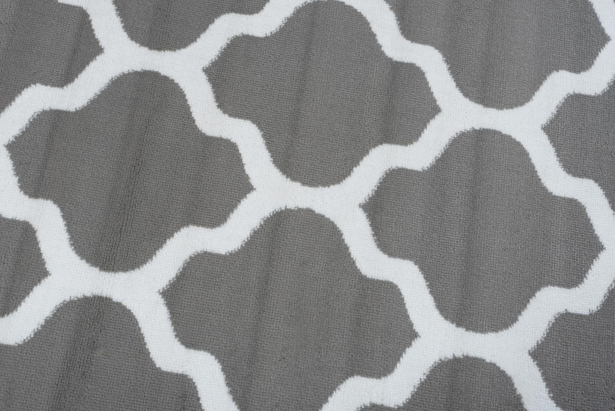TEPPICH LUXURY Grau Marokkanisch Rauten 140/200 cm - Grau, Textil (140/200cm) - Tapiso