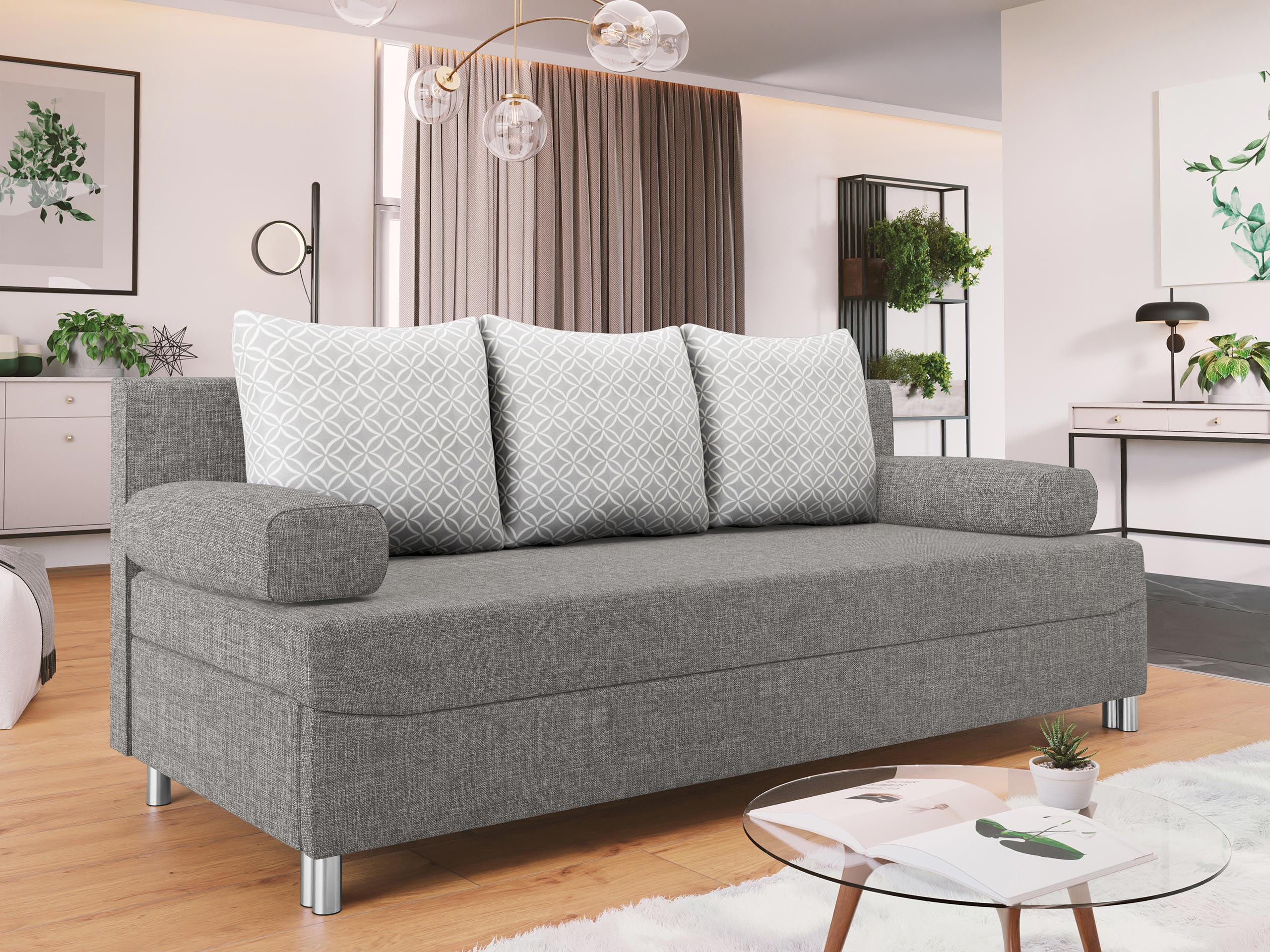 SCHLAFSOFA Dover - Chromfarben/Silberfarben, Holz/Kunststoff (192/86/80cm) - MIRJAN24
