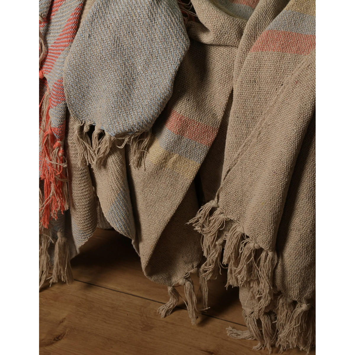 DECKE Unendlich 130x180 cm, 100% Baumwolle, Blau-Bernstein - Bernsteinfarben, Textil (130/180cm) - Au Maison