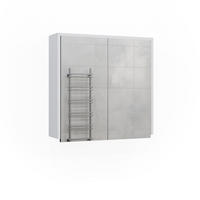 BADSPIEGELSCHRANK Maltin Weiß/Anthrazit 60 x 58 cm mit zwei Spiegeltüren - Weiß, Holzwerkstoff (60/58/17cm) - Vicco