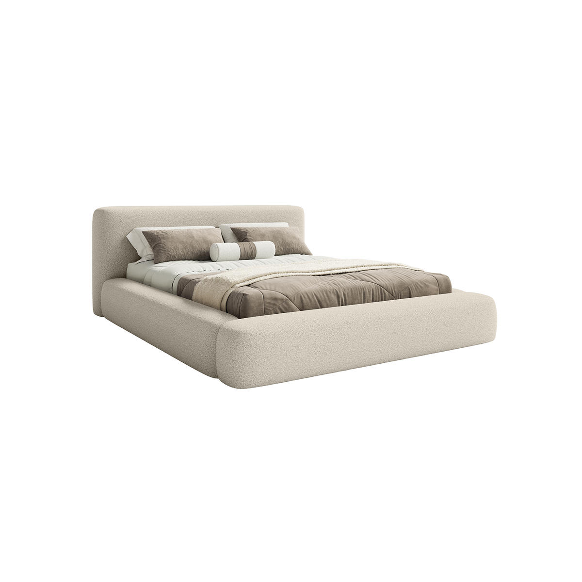 POLSTERBETT Fummo 200x200 cm, Beige - Beige, Textil (200/200cm) - Fedve