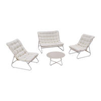 GARTENSITZGRUPPE im Set - 4 Personen - Metall - Beige - - Beige, Metall - Vente-Unique
