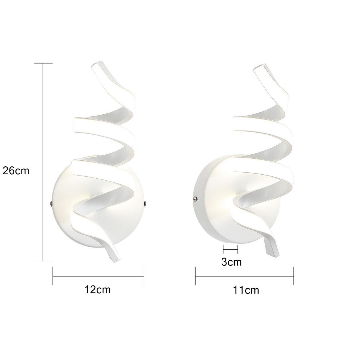 LED - WANDLEUCHTE Strömthun 12.0/11.0/26.0 cm - Weiß, Metall (12/11/26cm) - ZMH