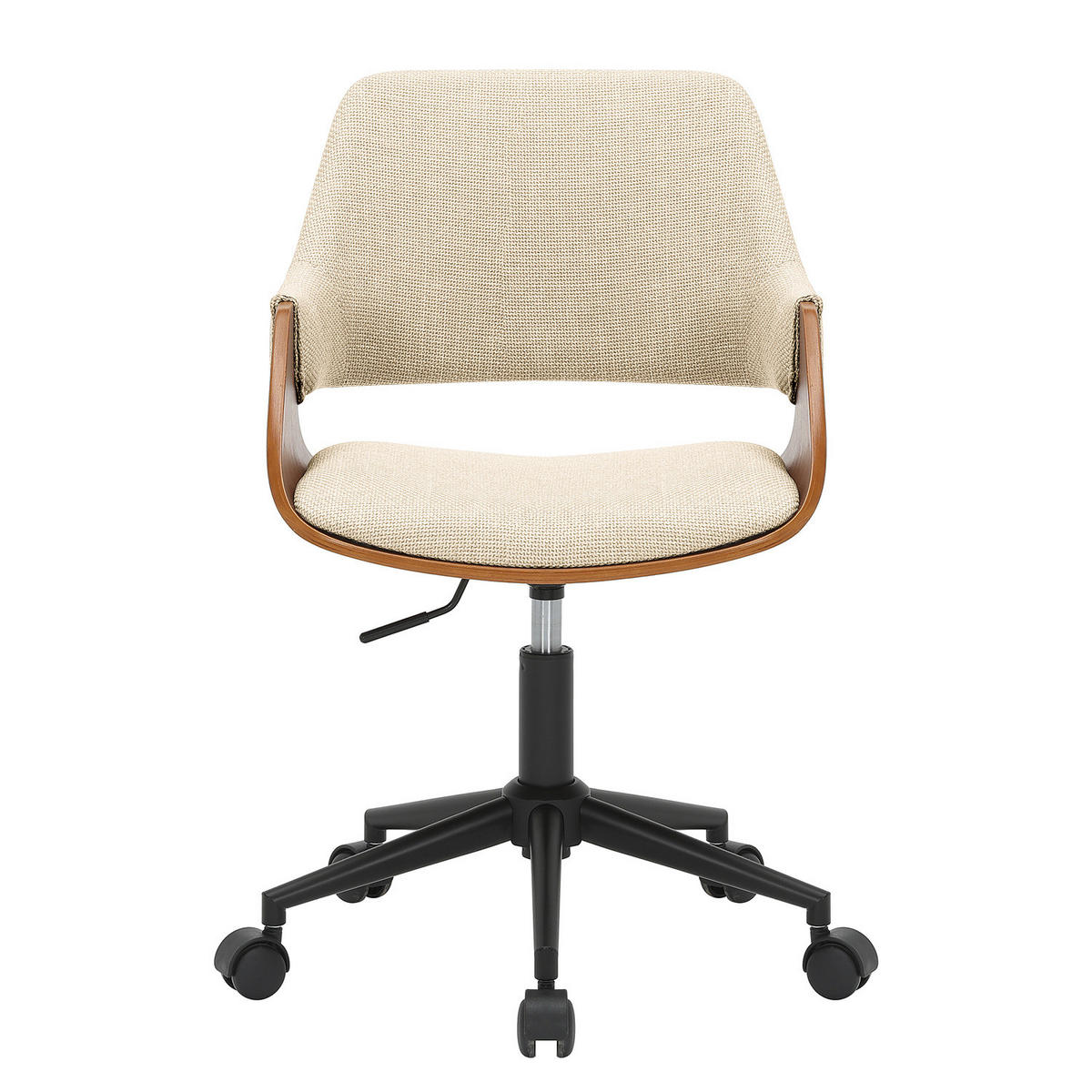 BÜRODREHSTUHL - Strukturstoff / Eisen - Schwarz/Braun, Textil/Metall (51/78/57cm) - home24