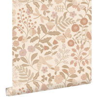 TAPETE Blumen und Vögel 53 cm x 10.05 m - Beige, Papier (53/0.1cm) - ESTAhome