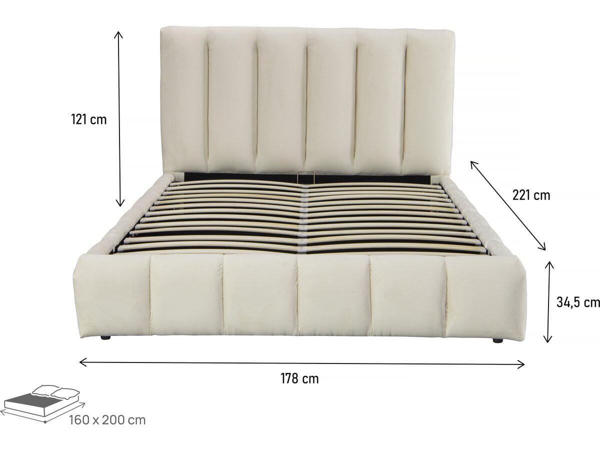 BETT annie beige - Beige, Holz/Textil (160/200cm) - Habitat Garten
