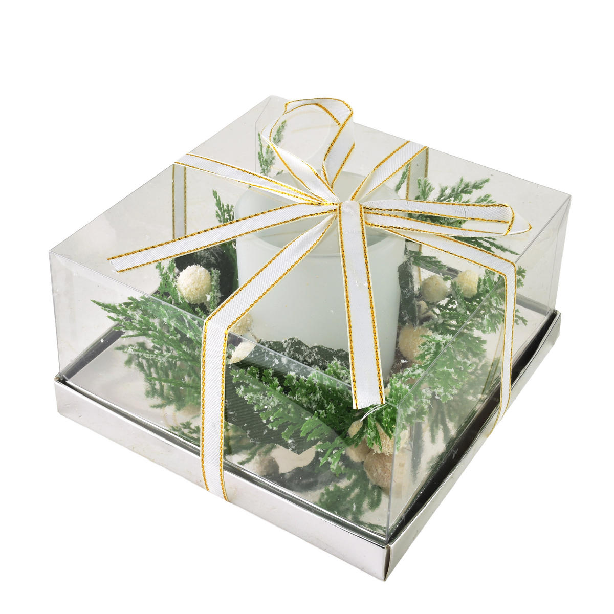 KERZENHALTER Santa Lila Weiß 7x7x8 cm Glas - Weiß, Glas (7/8/7cm) - Mondex