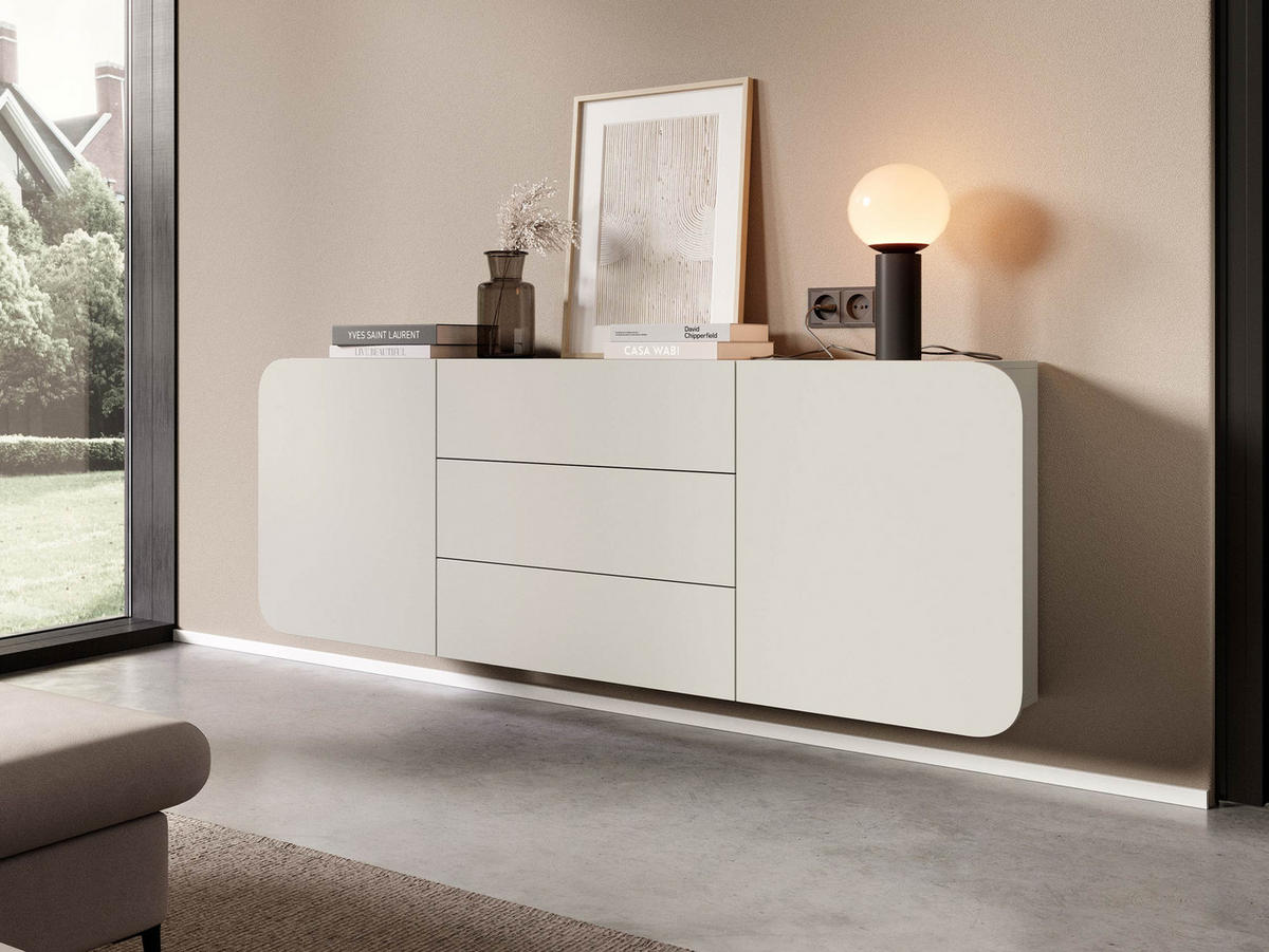 KOMMODE A Rene 2D3S - Kaschmir, Holzwerkstoff (200/70/36cm) - MIRJAN24