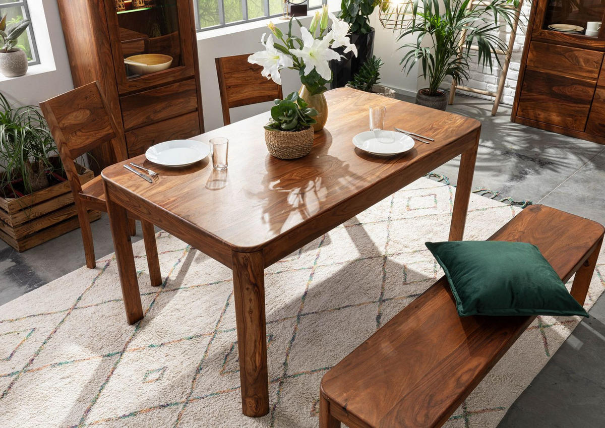 ESSTISCH Sheesham 160x90x76 walnuss gewachst TORONTO #224 - Walnussfarben, Holz (160/90/76cm) - Massivmoebel24