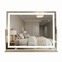 SPIEGEL Rea Led Studio L.gold 58x45 - Goldfarben, Kunststoff (62.5/46/10cm) - REA