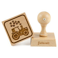 KEKSSTEMPEL Traktor, 55x55 mm, Buchenholz - Braun, Holz (5.5/7/5.5cm) - Folkroll
